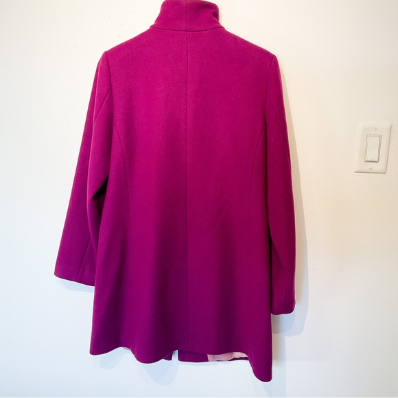 COPY - 09. NWOT KATE SPADE Regal Fuchsia Wool Stand Up Collar Peacoat - Picture 8 of 16